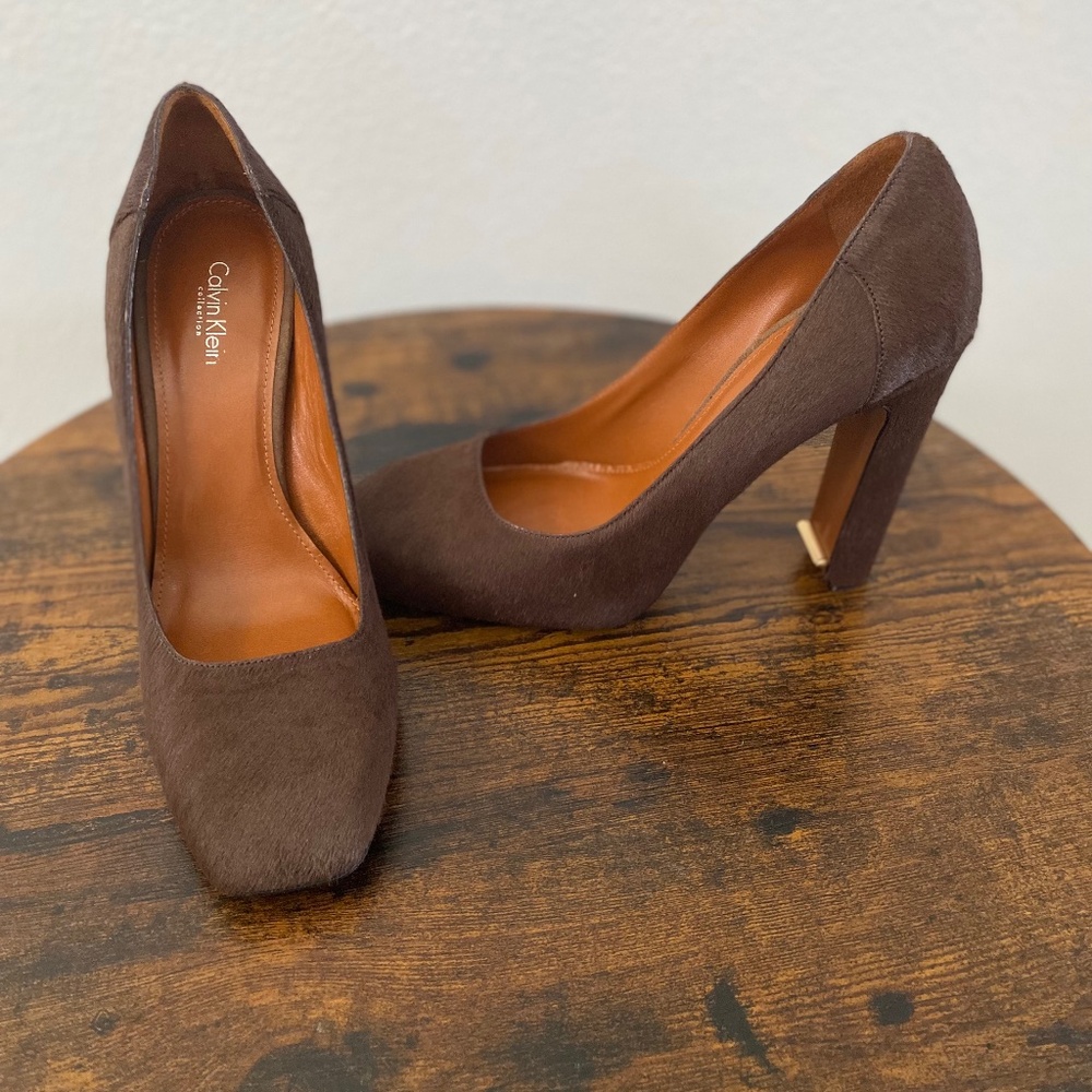 Calvin Klein Collection Calf Hair High Heel Pumps Size 9 1/2